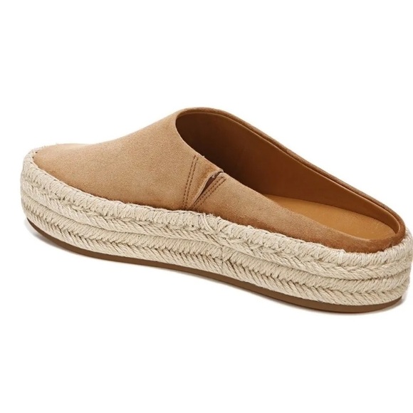 VINCE Ulla Hemp Leather Espadrille Platform Tan Mules SIZE 9.5 NWOT $230. NICE! - Picture 9 of 12